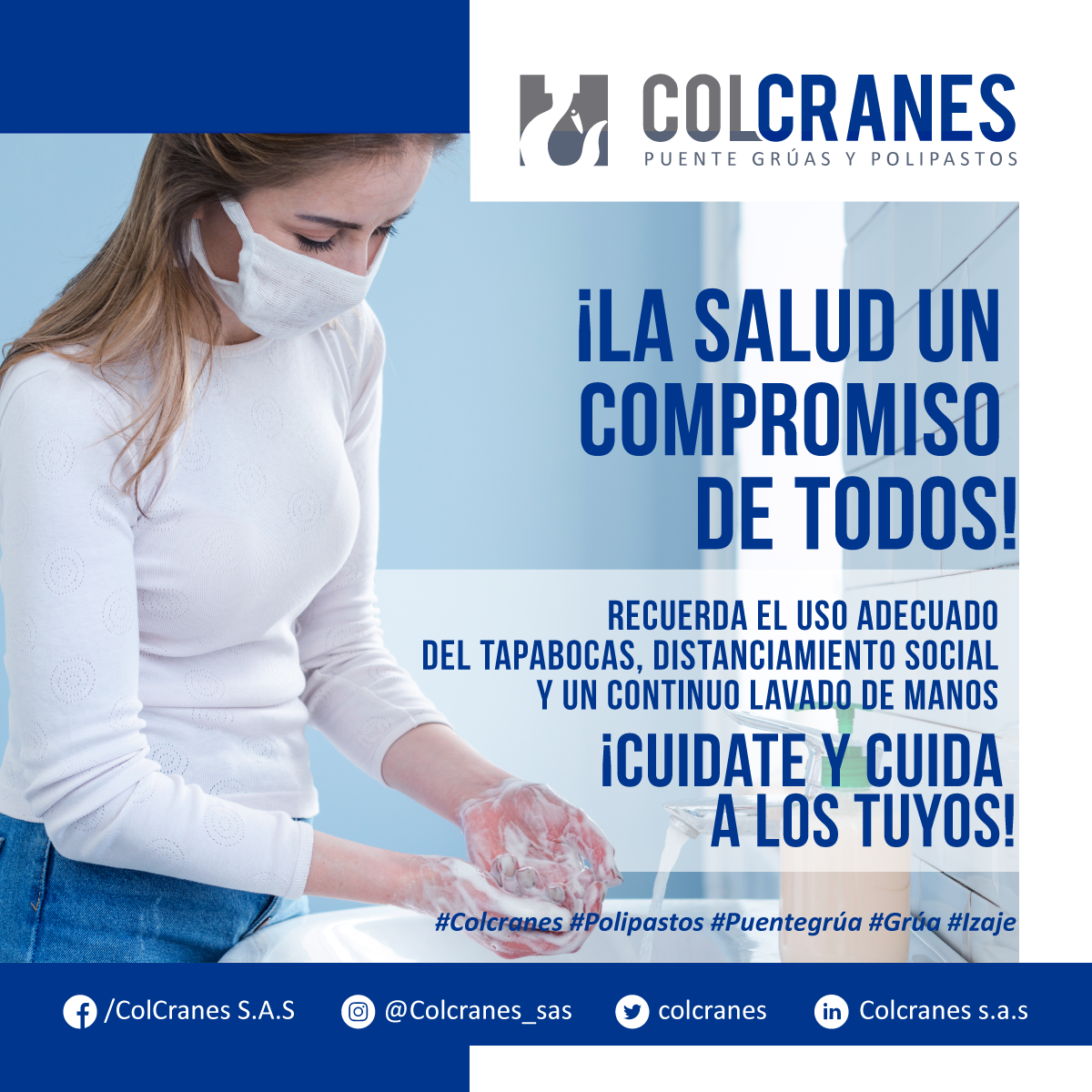 colcranes's tweet photo. COLCRANES les desea un excelente inicio de semana, recordándoles la importancia del autocuidado.
#Motivacion #Lunes #iniciodesemana #Autocuidado #Covid #Coronavirus #cuarentena #QuedateEnCasa #StayHome #Izaje #PolipastoColombia #Puentegrúa #Colcranes #ColcranesColombia https://t.co/oTo4hs64GK