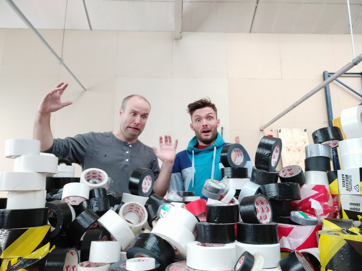 TheBigTinyUK's tweet photo. That awkward moment when you win "Lot:60 Large box of tape" without checking how much tape it actually contained. #314rollsoftape #auction #gaffa #tapemadness #thebigtiny https://t.co/HEAYIjWeej
