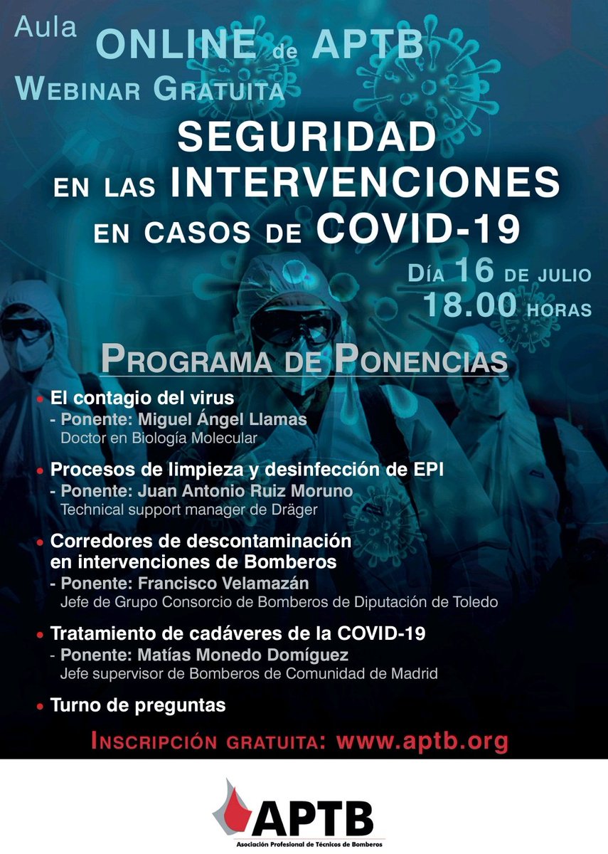 Has visto y el programa de la próxima webinar de nuestra Aula ONLINE? Te has inscrito ya? Hazlo en este enlace:
bit.ly/APTB-Webinar16…
Apúntalo en la agenda: jueves, 16 de julio, a las 18:00.
Ah, que la inscripción es gratuita...
También puedes en aptb.org