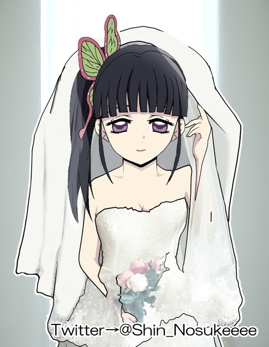 Shin・NosukeさんがTwitterに投稿した栗花落カナヲ(鬼滅の刃)のイラスト。