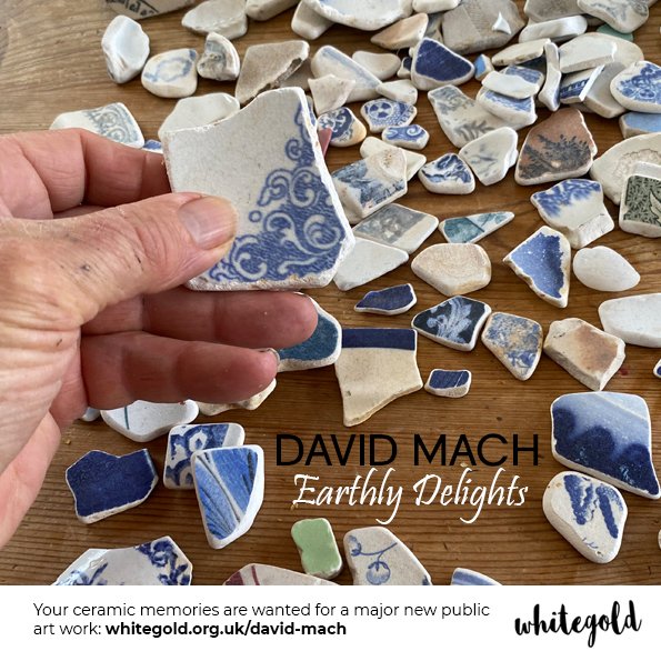 leachpottery's tweet photo. Already submitted to #potteryandpeople? Well here’s another project to take part in. @whitegoldfest &amp; David Mach are looking for fragments of ceramics and the memories that they hold to create a new public artwork. More details here: https://t.co/K4ZPSntW19 #davidmach #ceramics https://t.co/YcBqggcDdq