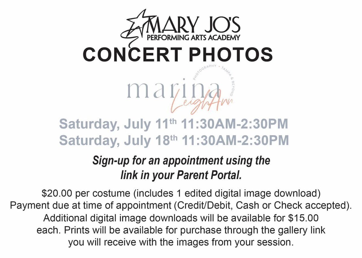 #MJPAA 41st Annual 'Hats Off To Dance' Concert Picture Sign Up Available! 📸 DATE: Sat., July 18th >>>> Pls refer to the email sent on July 2nd for a sign-up link and for more info see flyer attachment. Photos by: Marina LeighAnn Photography • • #2020Concert