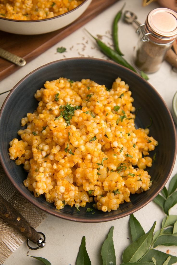 Moong dal khichdi and sabudana khichri