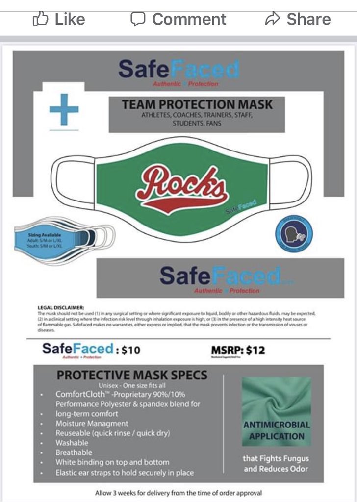 BHannahsRocksAD's tweet photo. The Barnesville Cheerleaders have partnered with SafeFaced and are selling Rocks masks. Click on the link to get yours today. #GoRocks☘️             

https://t.co/eT9zduPCaQ https://t.co/49EZqKb2Ba