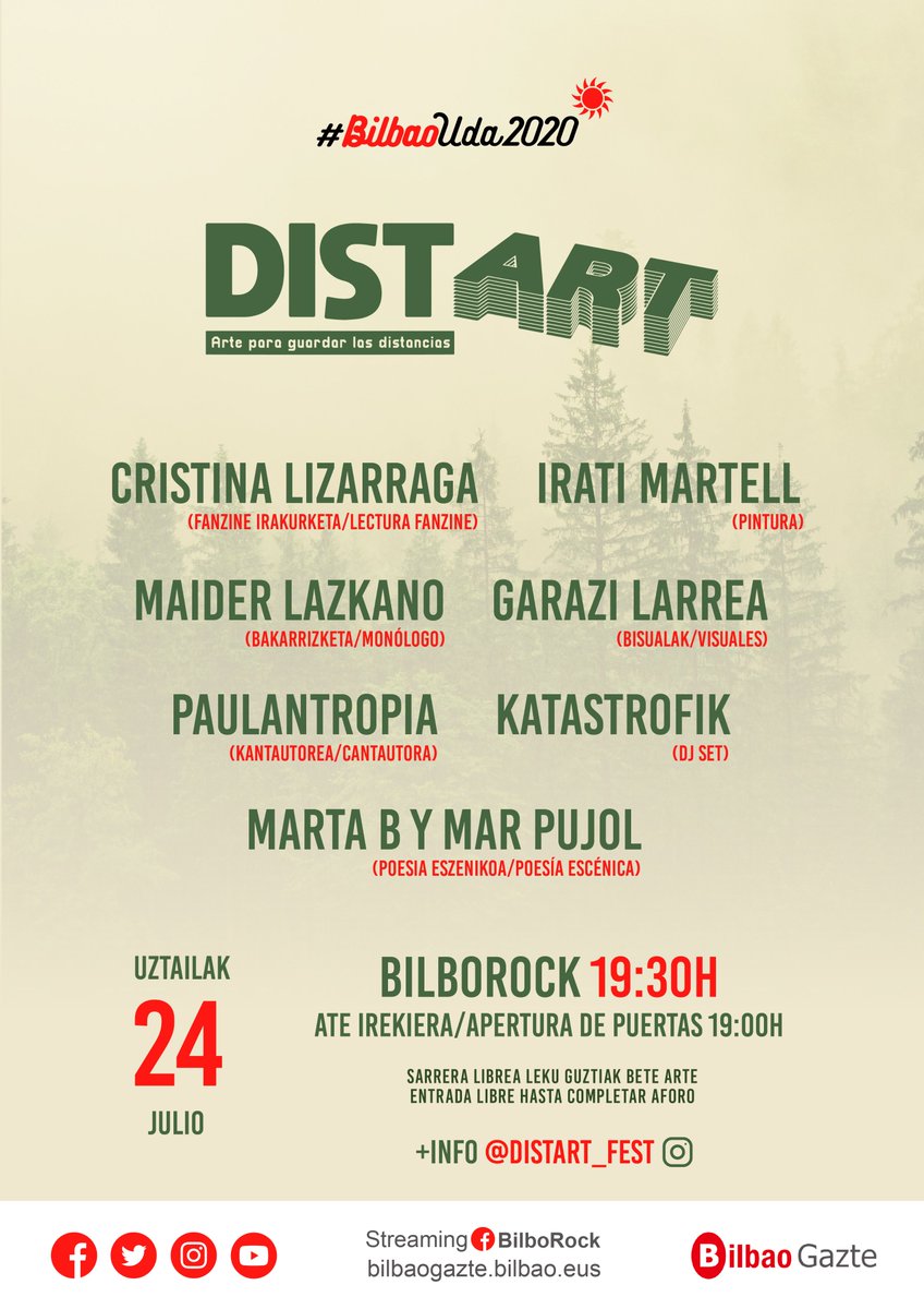 Distart_fest's tweet photo. ¡¡VOLVEMOS!! 🔥🎤🖌️🎨

Después de este tiempo de inactividad, os traemos el cartel de Distart, que tendrá lugar, esta vez, en físico 💜

📅24 de julio
📍Bilborock 

#BilbaoUda2020

¡NO OS LO PODÉIS PERDER! ⬇️ https://t.co/0lVmTq6O8x