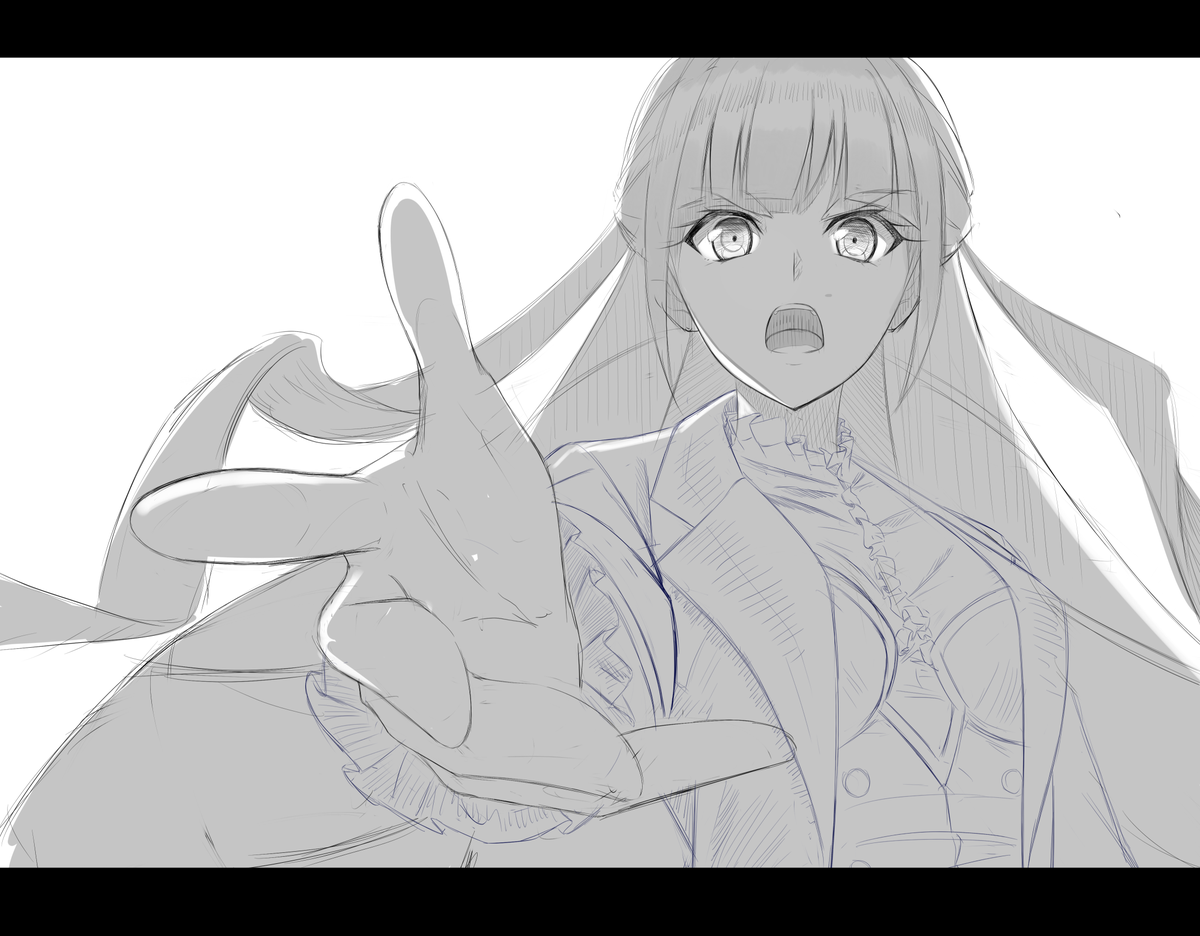 毎日お絵かき1009日目 
「私が手を貸す。だから忘れるな、立花響。
思いを通すために握る拳を。」
#シンフォギア 