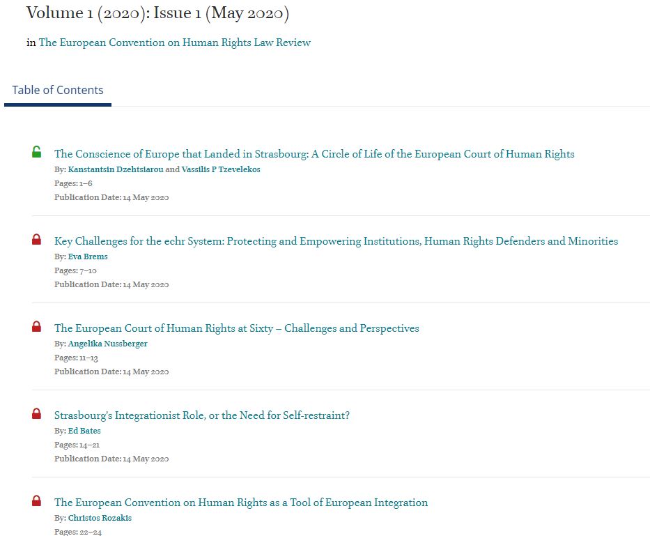 LeenaLeikas's tweet photo. Toukokuussa julkaistiin ensimmäinen #EIT oikeuskäytäntöön keskittyvä "European Convention on Human Rights Law Review" Ilmaiseksi luettavissa 2021 loppuun #ECLR #ihmisoikeudet #ECHR https://t.co/ilN8yGBFr8