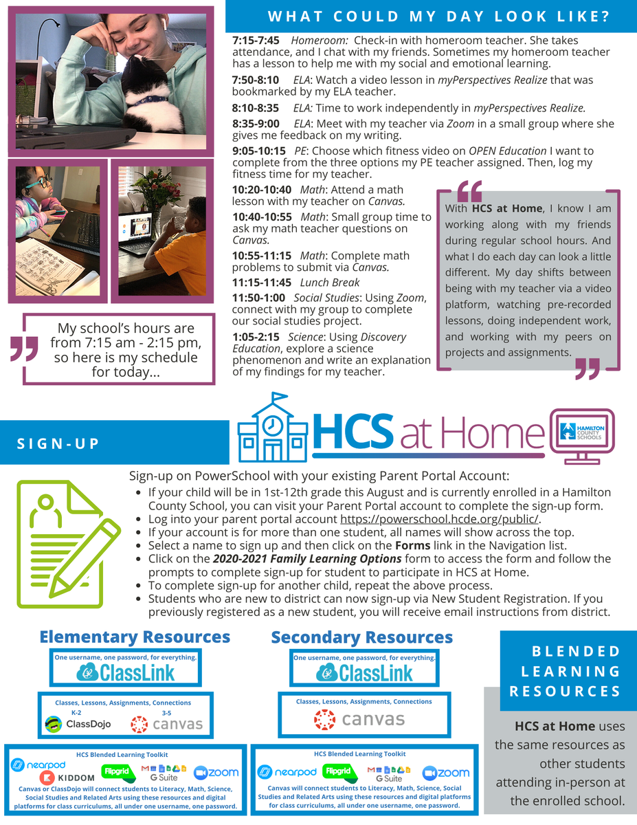 hamcoschools's tweet photo. Registration for our HCS at Home program is now open. Here is an overview of the program, which includes a sample schedule for what your child's school day will look like at home.

Learn more and register your child: https://t.co/pxJAoQ4Aca https://t.co/aBzM4HC9sF