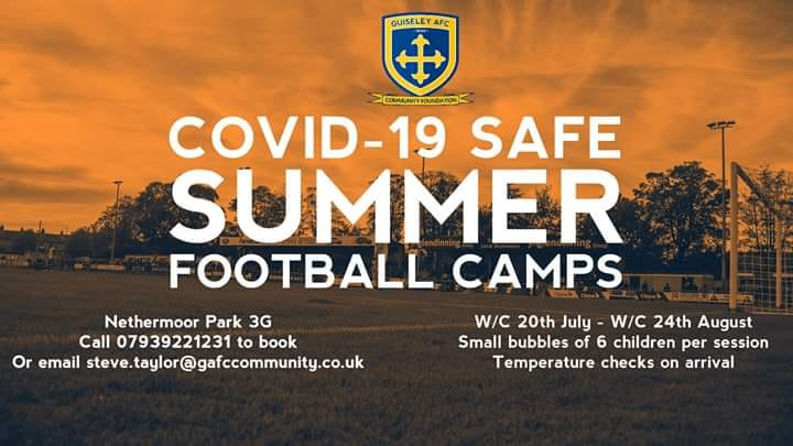 Trying out the new procedures <a href="/GAFCCommunity/">GAFC Community</a> in preparation for Holiday Football Camps First socially distanced session and first session since March! Well done to everyone who attended the over 12s session today!  guiseleyafc.co.uk/community-foun……/ <a href="/GuiseleyAFC/">Guiseley AFC</a> <a href="/GAFCSupporters/">Guiseley AFC SC</a>