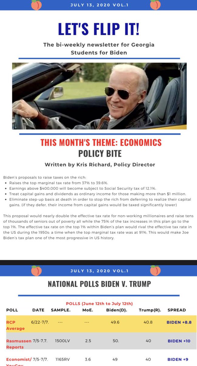 AUCforBiden's tweet photo. Today marks the release of the first edition of our #LetsFlipIt newsletter that we wrote alongside our fantastic friends @biden_ga! To receive our next edition, please sign up here: https://t.co/KPWsxUtMJp https://t.co/8A0oclGJjz