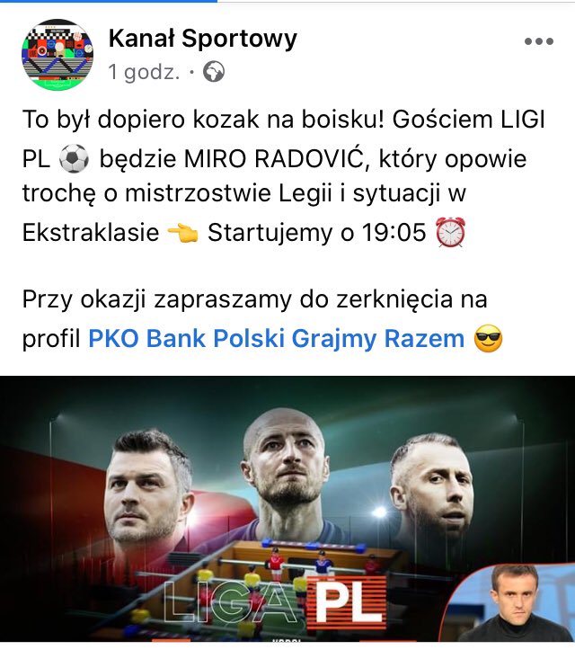 Ola_Kalinowska's tweet photo. Pozycja obowiązkowa dla kibiców @LegiaWarszawa i naszej @_Ekstraklasa_ 😃 MIRO #RADOVIC o 19:15 w #LigaPl na @Sportowy_Kanal 📺💻 zapraszamy z @grajmy_razem ✅ #legia https://t.co/KYZwiUCFEa