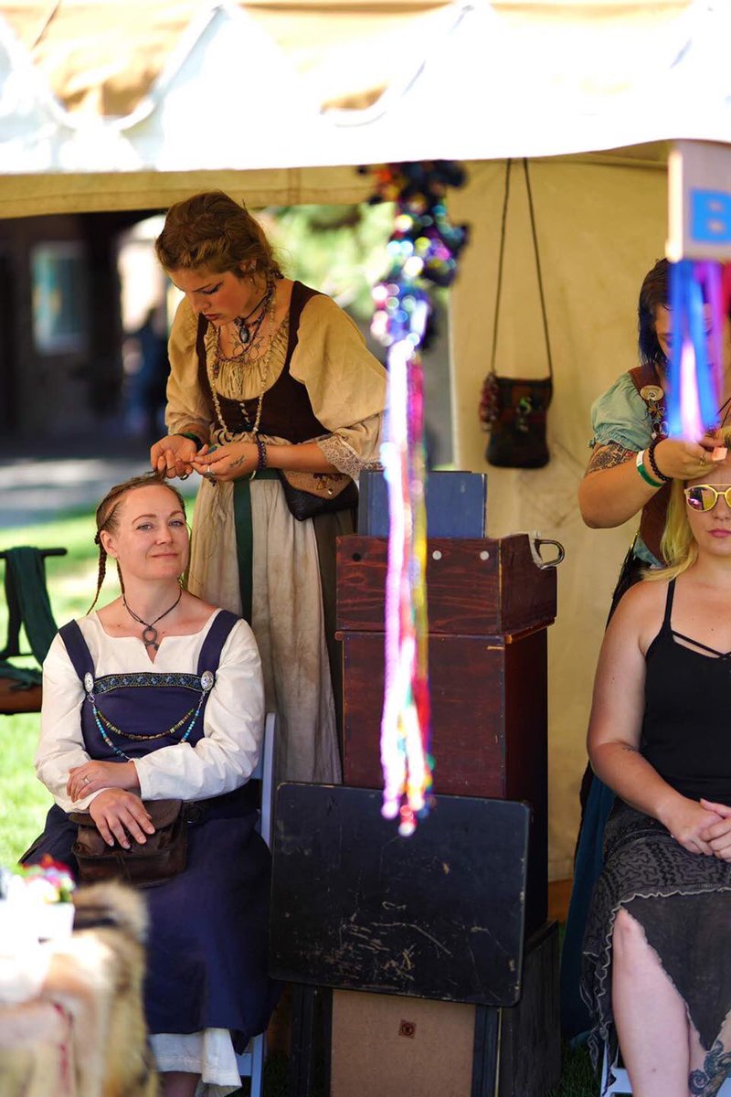 ren_utah's tweet photo. Make time for a stop to get some viking braids! #vikings #vikinghairstyles #braids #vikingbraids #utahrenfaire #utahrenaissancefaire https://t.co/q2HwyExBSa