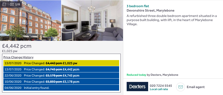Marylebone, 3-bed reduced 24% to £4,442  https://www.rightmove.co.uk/property-to-rent/property-70936641.html