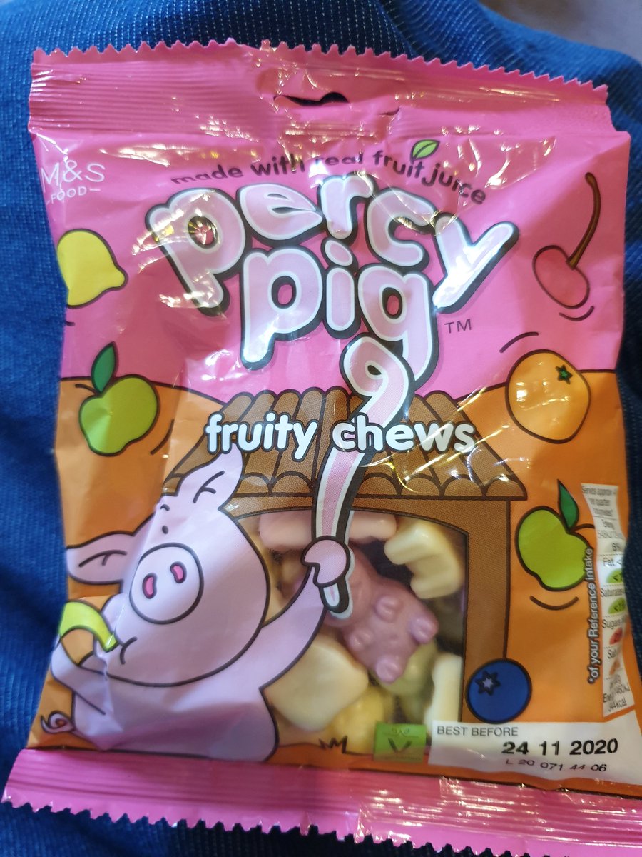 Emergency Percy Pig Fruity Chews.A bit like Opal Fruits. Or whatever they're called these days