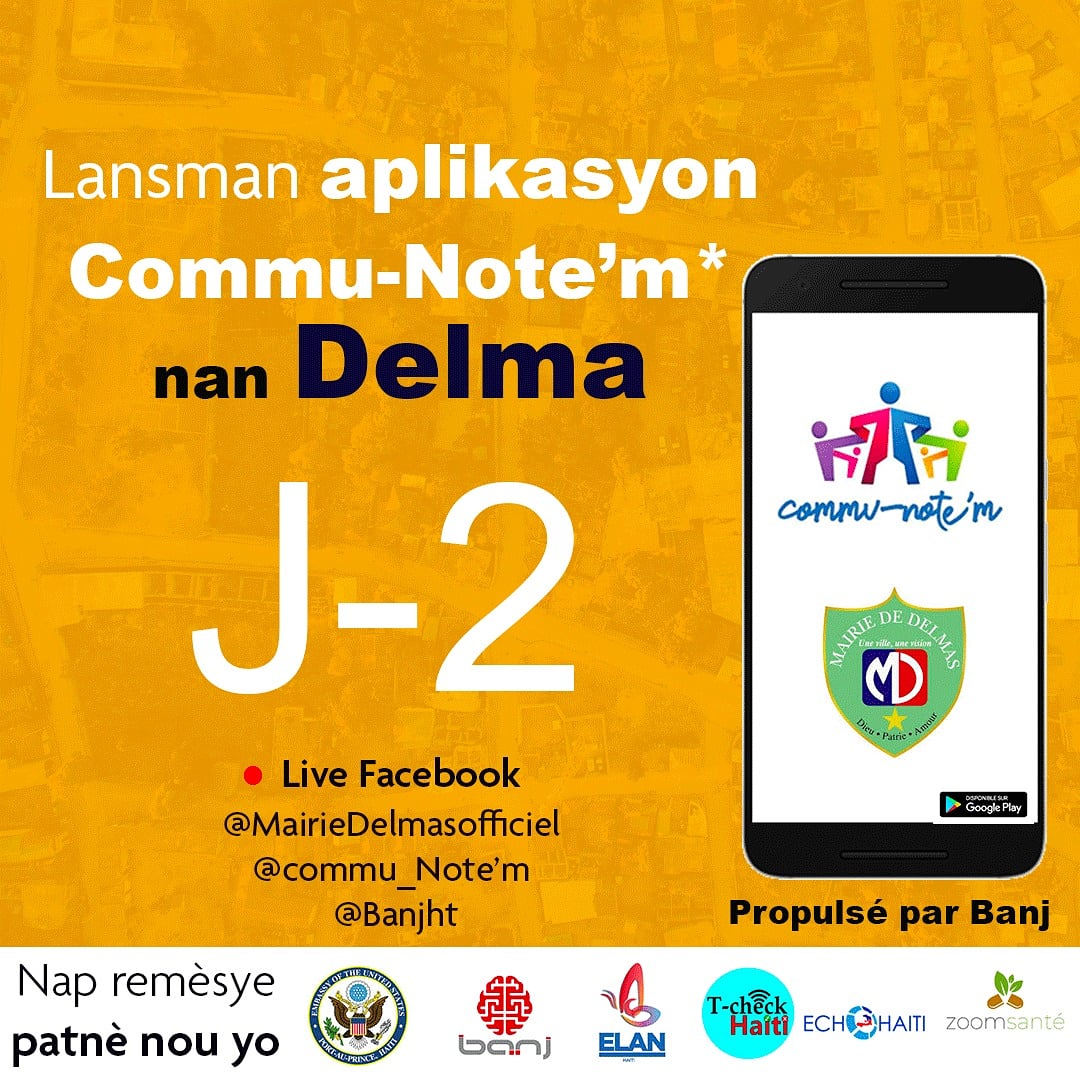 CommuNotem's tweet photo. #CommunotemNanDelma
Wooww!! Pa rete anpil jou pou aplikasyon an lanse nan komin Delma🤩 Sèlman 2 jou wi💃🏾
Ou telechaje l deja?👀 Men lyen an wi, kouri al fè sa👇🏾👇🏾
https://t.co/MsnVIMnUpL
#J-2 #RetBranche #communotem #gouvernancelocale #aplikasyonKominOu #Meridèlma
@MdeDelmas https://t.co/cA3PpBjv4A