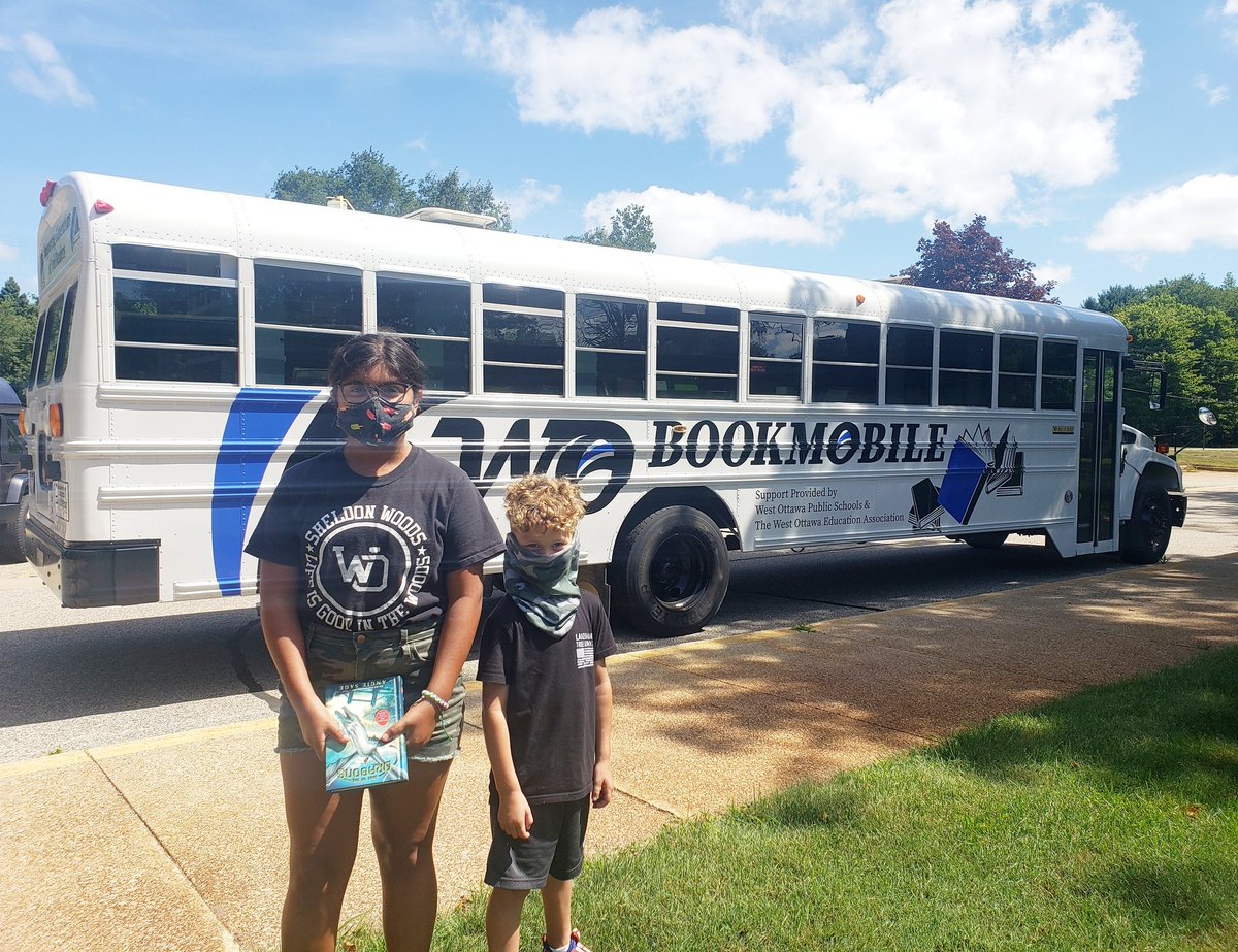 These cuties were able to visit the Bookmobile today and see their teachers from 6 feet away! So thankful this is still available during these crazy times. 📚🚍