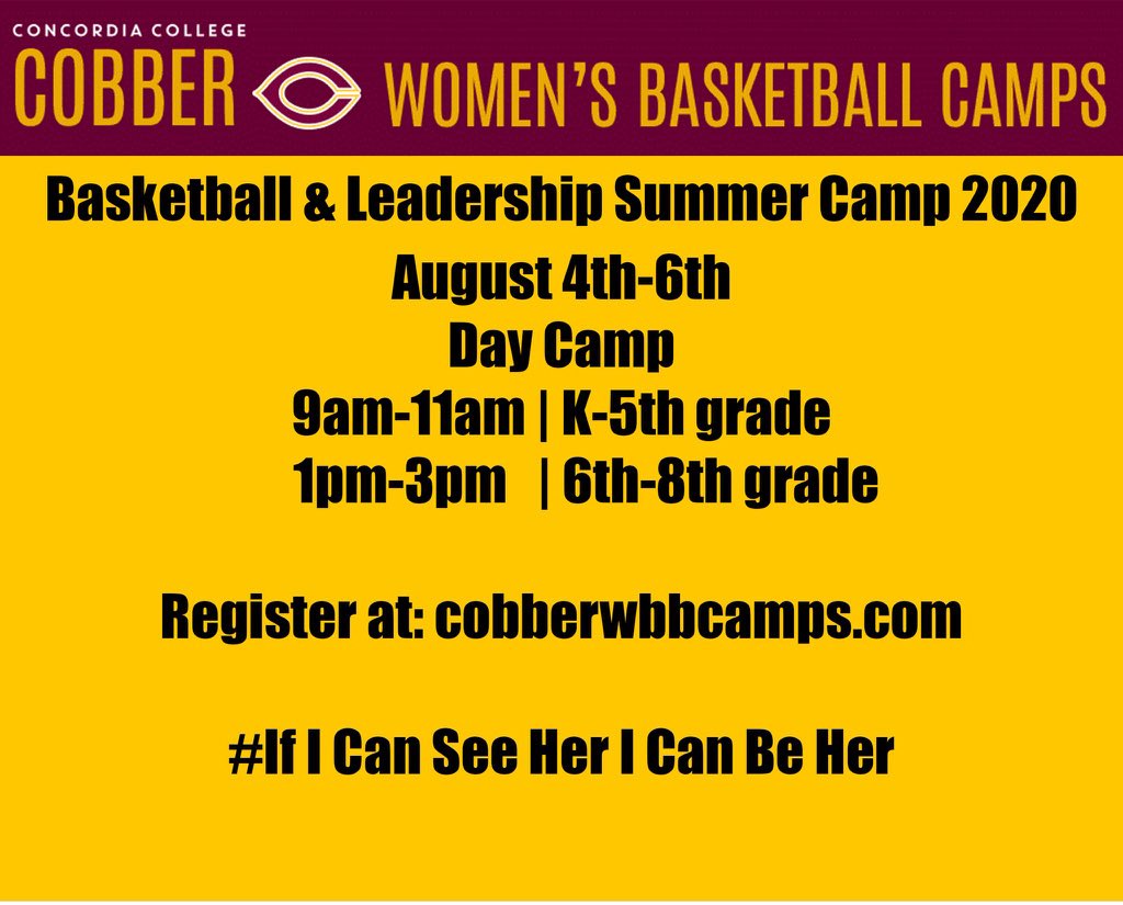 There is still time to register for our Cobber Day Camp. See link ⬇️!
cobberwbbcamps.com