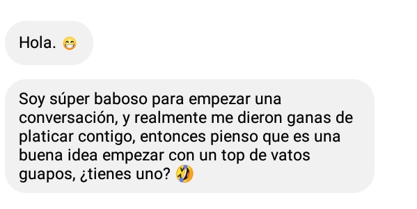TannGlez's tweet photo. Formas creativas de iniciar una conversación y está 😅🙊 https://t.co/Y7WReJytN2