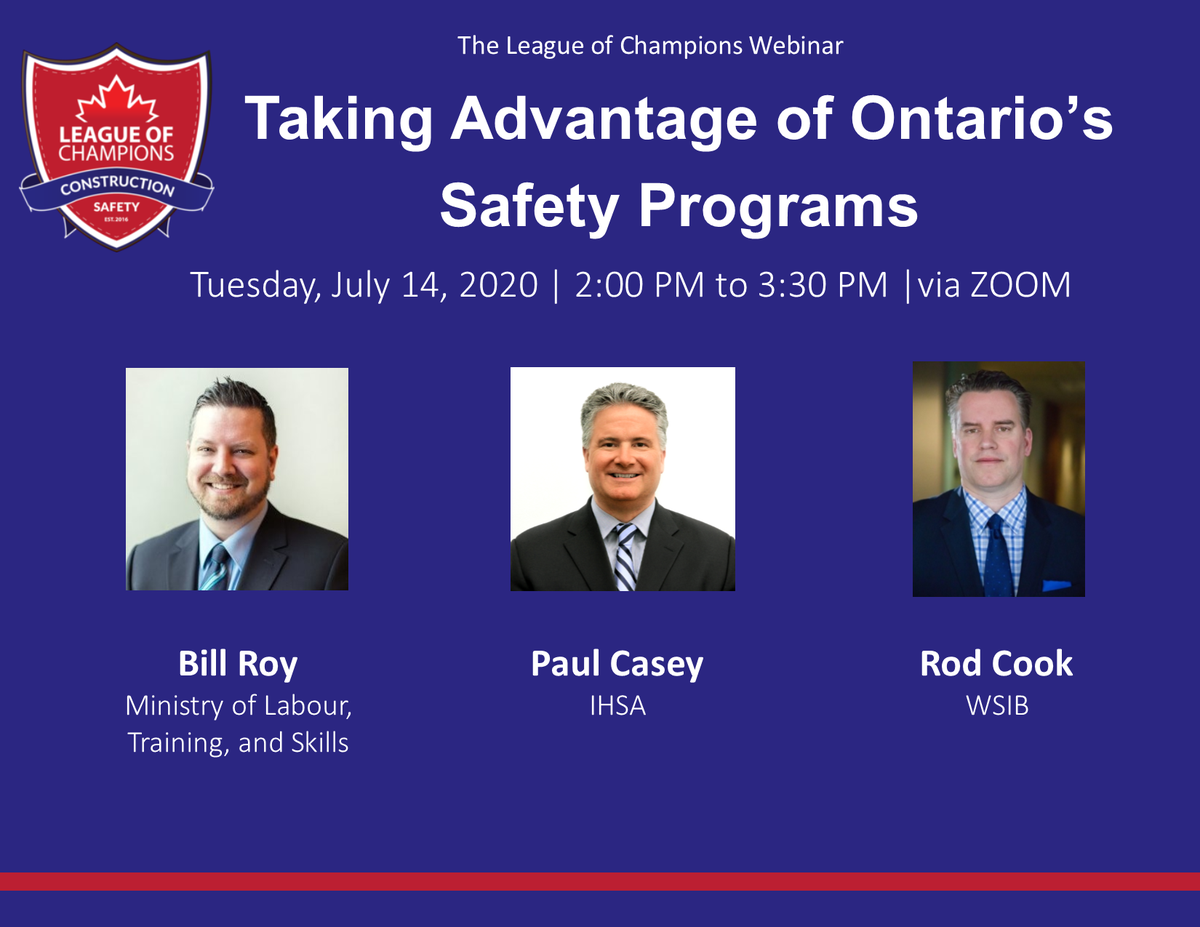 TheLOChampions's tweet photo. Looking to maximize your ROI on investing in safety? Our webinar TOMORROW will help you get the most of your investments in health and safety by taking advantage of Ontario’s Safety Programs! @ONlabour @IHSAnews @WSIB #WorksafeON
Register: https://t.co/WK74LqeEcQ https://t.co/MX5I1Pluii