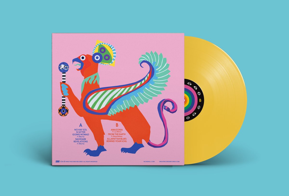 LoloReskin's tweet photo. SO excited to finally share the cover artwork &amp; vinyl details for @sweatrecordsrex's new @richiehellmusic LP!!! Artwork by @Frannie_O, layout by @kentigram, &amp; pressed at SunPress Vinyl in Miami. Out 8/14, pre-order below!

https://t.co/tiWNBWTLVg

https://t.co/pg7tuI0bx5 https://t.co/M8WJs7gHm7