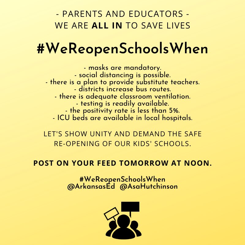 pijanowski.bsky.social (@john_pijanowski) on Twitter photo #WeReopenSchoolsWhen the COVID-19 spread is under control & protocols are in place that mandate masks, distancing, testing & contact tracing. Opening schools in the midst of a surging pandemic is not safe - it is a non-starter. <a href="/ArkansasEd/">Arkansas Department of Education</a> <a href="/AsaHutchinson/">Gov. Asa Hutchinson</a> #WeReopenSchoolsWhen the COVID-19 spread is under control & protocols are in place that mandate masks, distancing, testing & contact tracing. Opening schools in the midst of a surging pandemic is not safe - it is a non-starter. <a href="/ArkansasEd/">Arkansas Department of Education</a> <a href="/AsaHutchinson/">Gov. Asa Hutchinson</a>