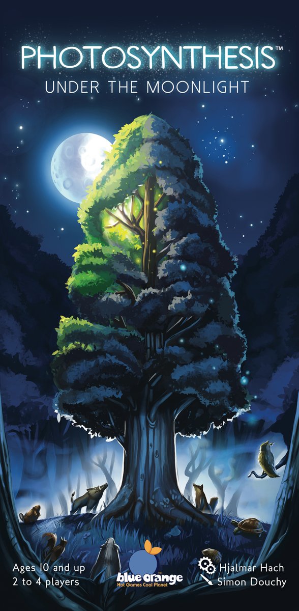 BoardGameGeek's tweet image. In Sept. 2020, you can play Hjalmar Hach's 2017 game Photosynthesis (@BlueOrangeGames) "Under the Moonlight", with forest animals that collect moonlight for special powers.

BGG game page: boardgamegeek.com/boardgameexpan… —WEM