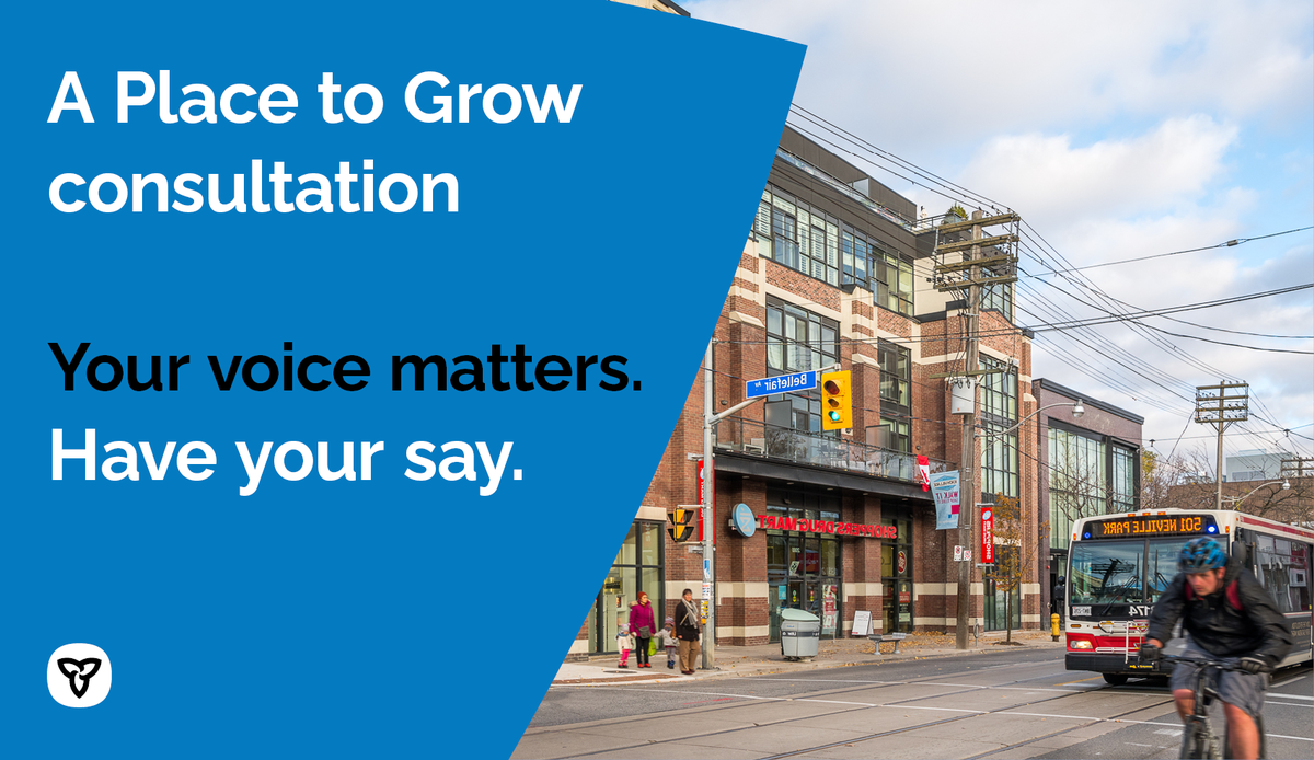 ONmunicipal's tweet photo. 3 weeks left to have your say on proposed changes to A Place to Grow that would help bring more housing, more essential infrastructure, more jobs and more business investments to the region, while protecting the Greenbelt. #landuseON #onmuni
https://t.co/Wprk7vTulS https://t.co/1bqcHiBIWw
