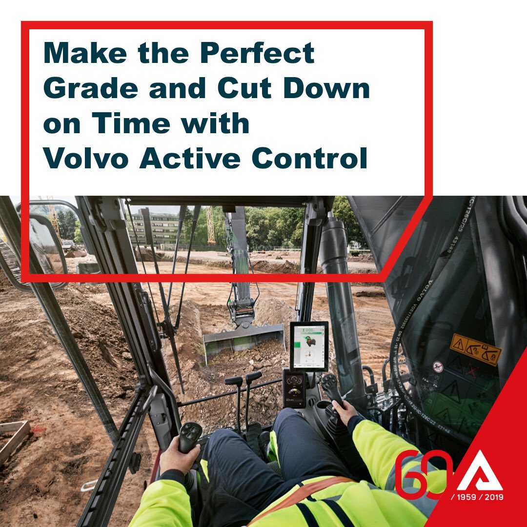 AscendumM's tweet image. Make the perfect grade and cut down on time with #VolvoActiveControl, available in #EC220E, #EC250E, and #EC300E. Check one out today! #VolvoCE