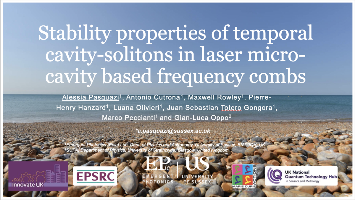 EPICXPhoton's tweet photo. Are you attending #OSAPhotonics20? Check out the talk "Stability properties of temporal cavity solitons in laser micro-cavity based frequency combs" by Dr Alessia Pasquazi on Tue at 10.30 (ET)! Direct link: https://t.co/ue3E6Saqhb #microcomb #frequencycomb #nonlinearphotonics https://t.co/cLlg0ja32P