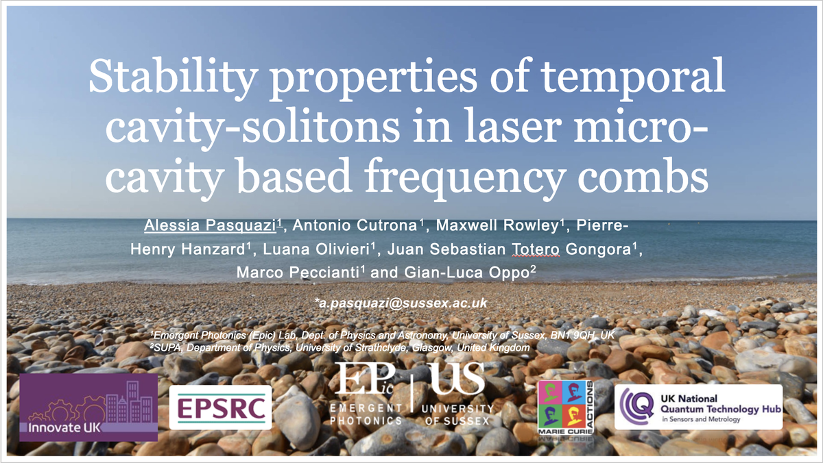 Are you attending #OSAPhotonics20? Check out the talk 'Stability properties of temporal cavity solitons in laser micro-cavity based frequency combs' by Dr Alessia Pasquazi on Tue at 10.30 (ET)! Direct link: event.crowdcompass.com/advpho20/activ… #microcomb #frequencycomb #nonlinearphotonics