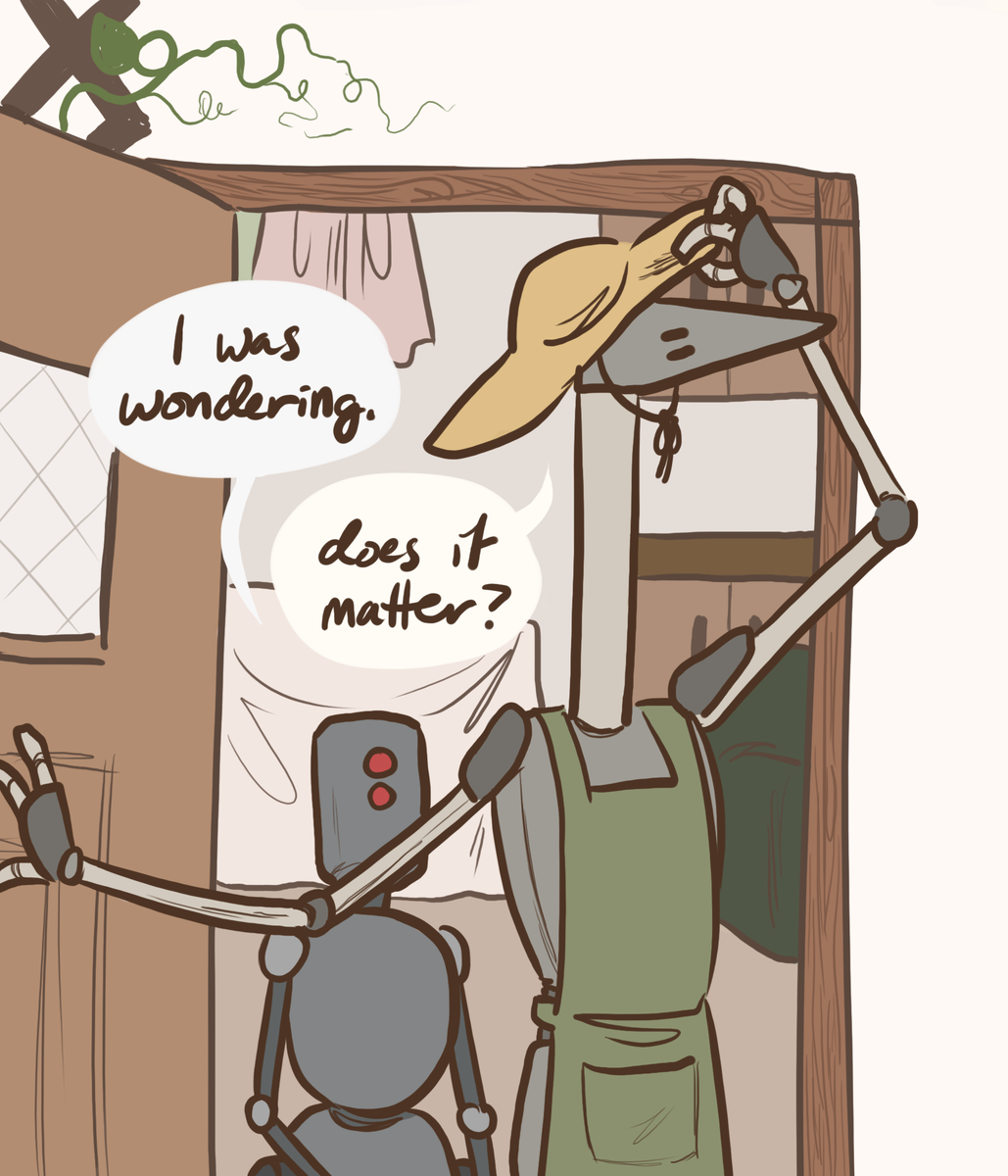 prairiecryptid's tweet photo. hi guys!! i just published orchard, an 8-page comic about being a robot and talking about humanity, partially done for a comic class assignment! it's free/pwyw and i hope you enjoy!! https://t.co/MmhFS30Xlp https://t.co/4u3Tg4grri