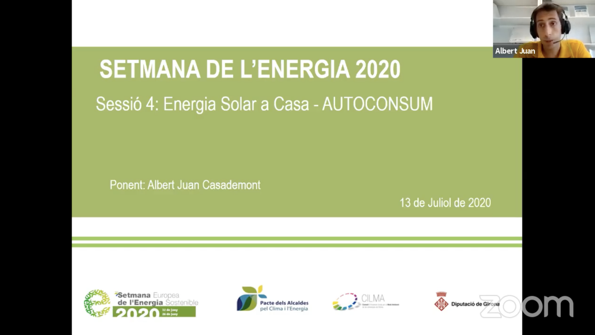 DiputacioGirona's tweet photo. Comença la sessió dedicada als avantatges de l'#energiasolar 🌞 a casa🏡. #MediAmbientDdGi #EUSEW2020 #SetmanaEnergia2020
Ho podeu seguir en directe:
▶️Zoom https://t.co/b8TmWojccj
▶️Youtube de la #DdGI https://t.co/KSj5zAdNU2 https://t.co/K0og9rju3T
