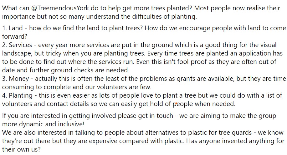 Get in touch if you are interested in volunteering to help get trees in the ground - PM us or reply to this tweet.
#trees #plasticfree #planting