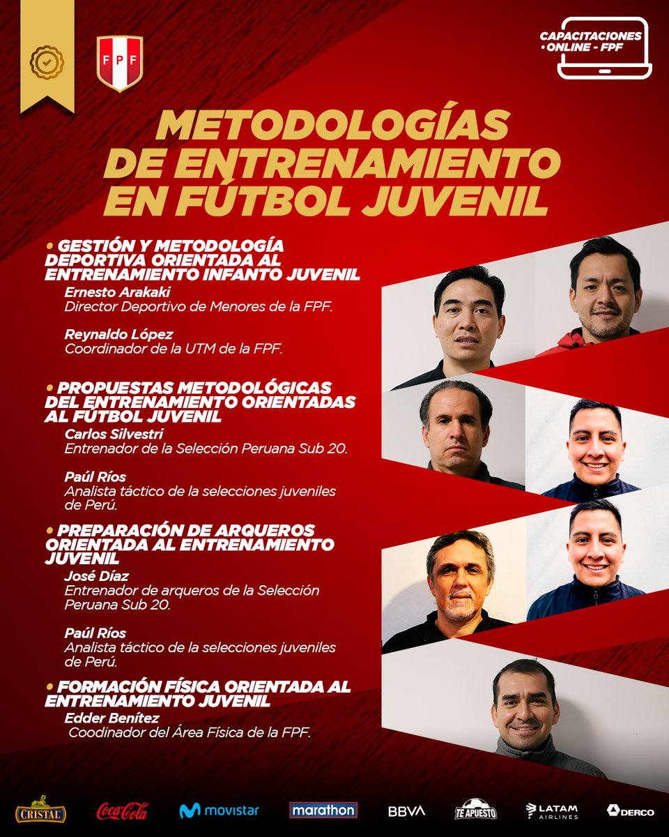 TuFPF's tweet photo. ¡Ingresa al mundo del fútbol! ⚽

Sé parte de la #CAPACITACIÓNONLINEFPF y aumenta tus conocimientos sobre entrenamiento en fútbol juvenil gracias a los expertos que integran nuestras selecciones nacionales. Inscríbete aquí ▶️ https://t.co/Qkucsw6uG1 https://t.co/KDaBsAEZek
