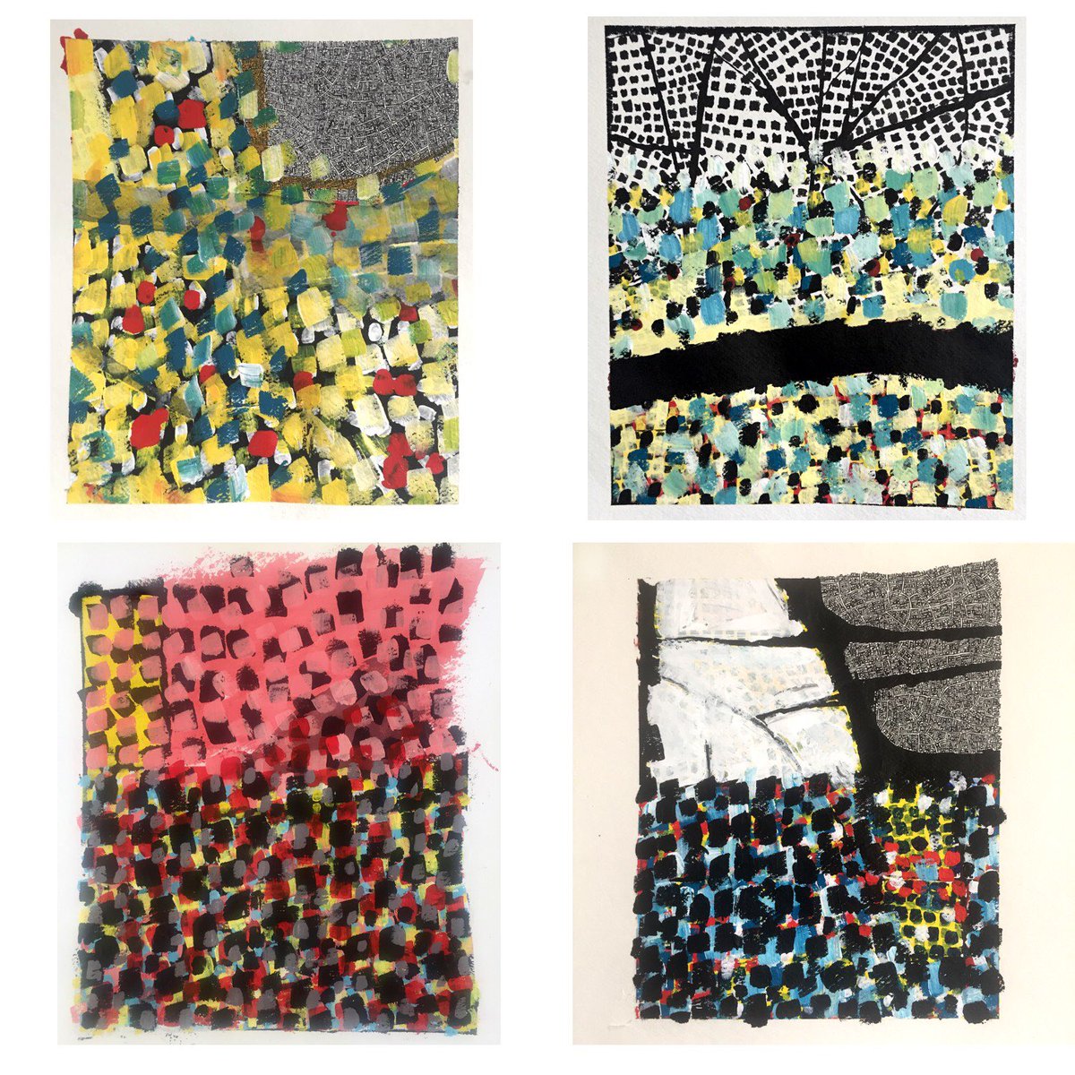 john_cowen's tweet photo. 4 paintings on paper. Each 30x35 cm. See https://t.co/1Bc3h4GG5M for details. 

#artistsupportpledge #contemporaryart #abstractart https://t.co/Tv56XAsJxq