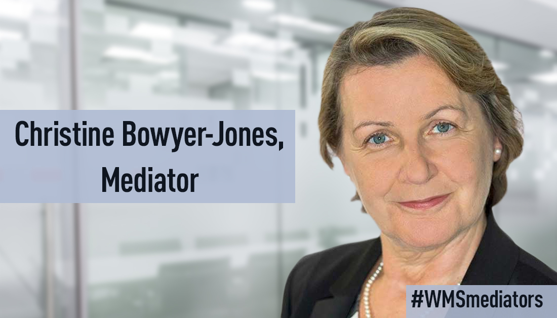 wmsmediation's tweet photo. Introducing #WMSmediators

Christine Bowyer-Jones. Accredited mediator &amp; conflict coach with a legal and commercial background. Specialises in sports, employment, contractual &amp; property disputes. Full profile:

https://t.co/drl7b2jueW https://t.co/qqxNVTyuyu