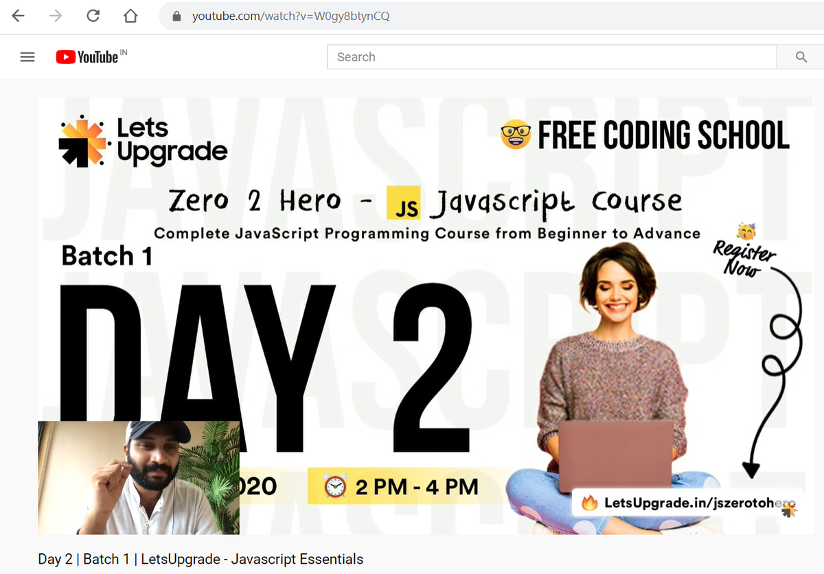 KesaniLathasri's tweet photo. Day2 Journey in Javascript learning with Free coding school by LetsUpgrade #LetsUpgrade #LUFCS https://t.co/w8C38e9sl8