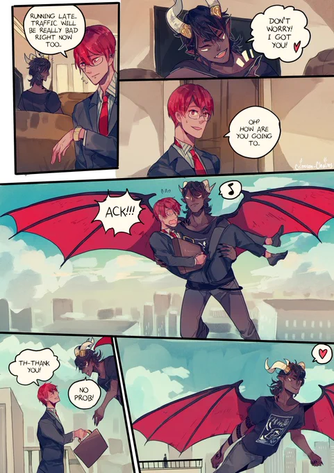 Been meaning to draw this little Devil and Cab comic!
Devil just wants to be helpful to his lover! But, he's kinda dumb, so, it doesn't always work out!

Cabernet knows he means well and does really appreciate the efforts he makes! Even as they cause him headaches at times 