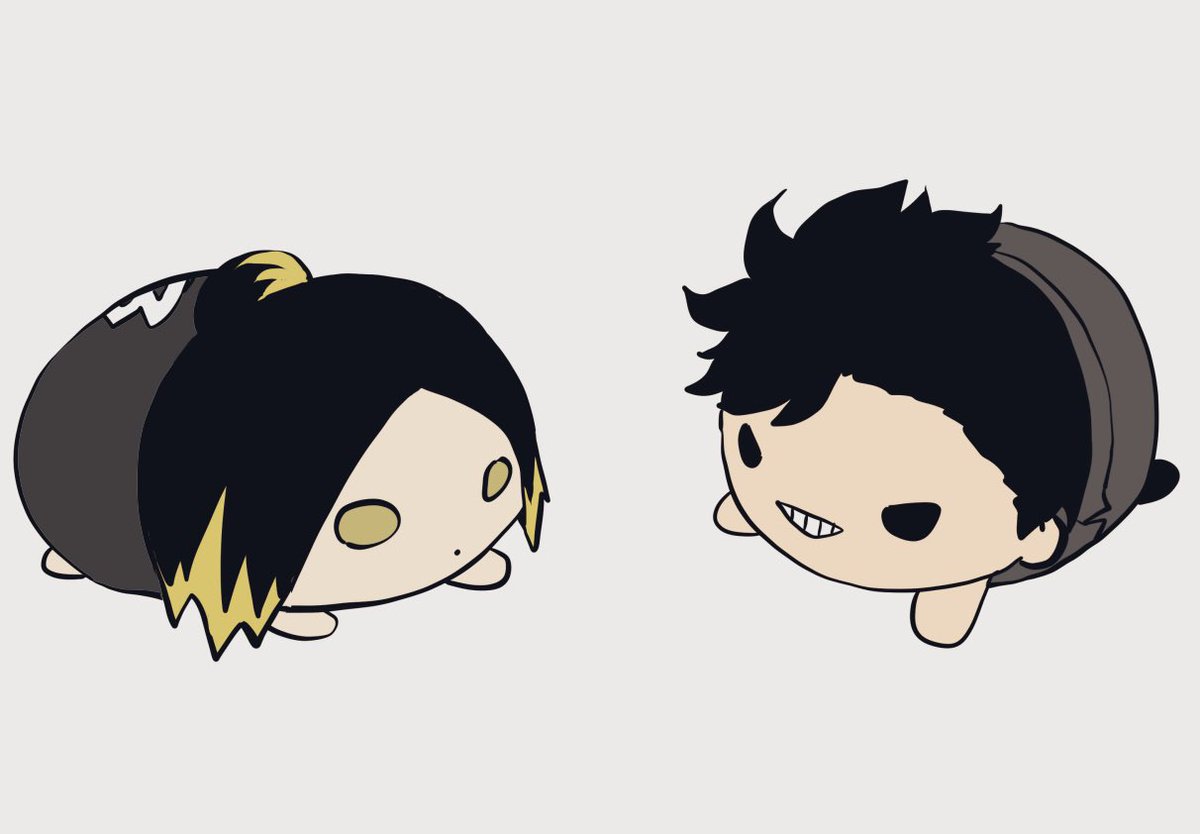 black hair blonde hair chibi simple background smile 2boys multiple boys  illustration images