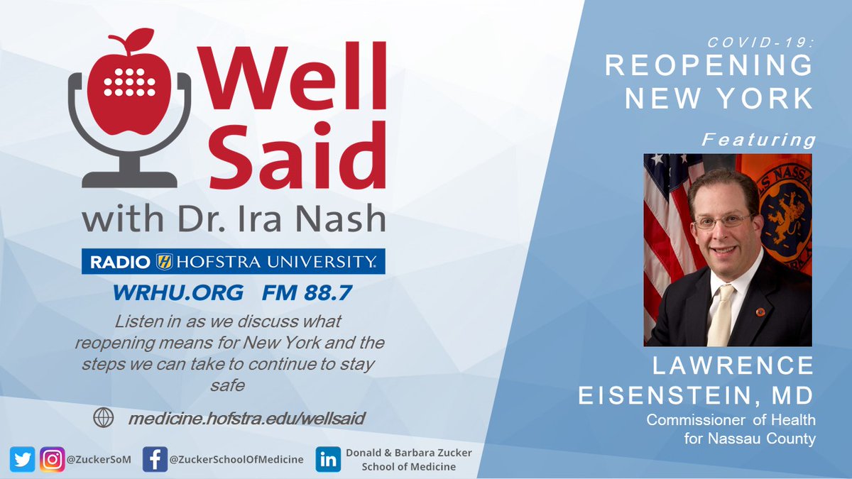 Ira Nash (@iranash) on Twitter photo Listen live today at 4:00PM EST to Well Said bit.ly/3epbGGI-- talking about reopening NY #Covid_19 <a href="/ZuckerSoM/">Zucker School of Med</a> <a href="/NorthwellHealth/">Northwell Health</a> <a href="/NassauCountyOEM/">Nassau County OEM</a> <a href="/MCarneyMD/">Maria T. Carney MD, MACP</a> Listen live today at 4:00PM EST to Well Said bit.ly/3epbGGI-- talking about reopening NY #Covid_19 <a href="/ZuckerSoM/">Zucker School of Med</a> <a href="/NorthwellHealth/">Northwell Health</a> <a href="/NassauCountyOEM/">Nassau County OEM</a> <a href="/MCarneyMD/">Maria T. Carney MD, MACP</a>