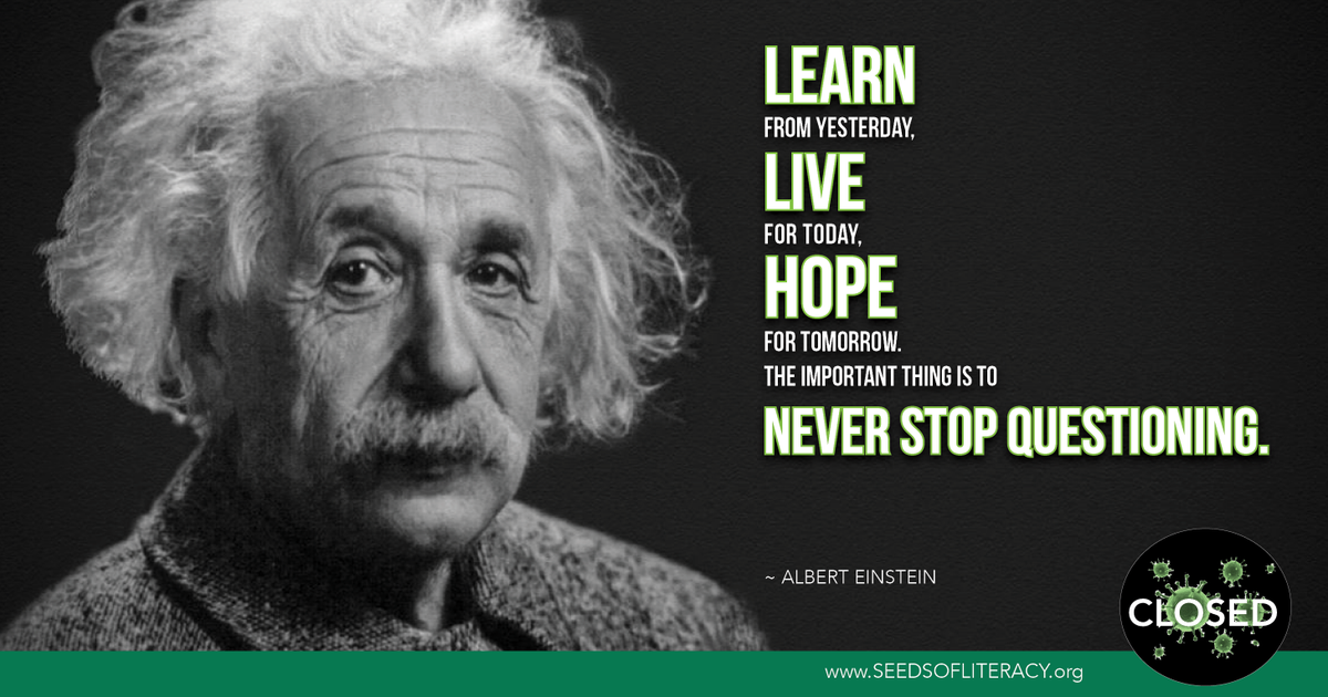 seedsofliteracy's tweet photo. #MondayMotivation - He may have had crazy hair and crazy (at the time) ideas, but Einstein's curiosity changed the world. 

#AlbertEinstein #EequalsMCsquared #Learn #Live #Hope #Question #Inspiration https://t.co/7ZyCNA8LhV