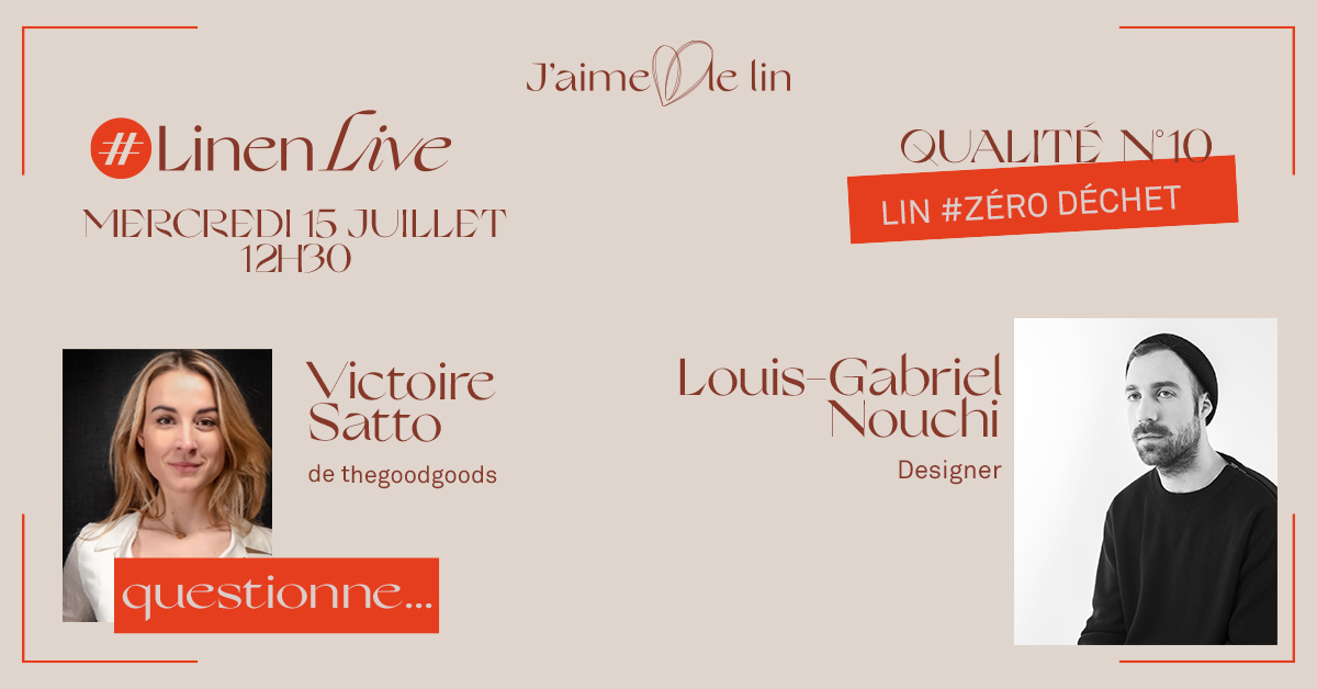 [🇫🇷#LINfo] - 10 Le lin prend de la place sur les podiums, grâce à ses nombreuses qualités.
Mercredi à 12h30, le créateur #LouisGabrielNouchi rencontrera Victoire de <a href="/_thegoodgoods/">The Good Goods</a> pour le 10ème Linen Live autour du thème : le lin = zéro déchet sur le compte Instagram @ wearelinen