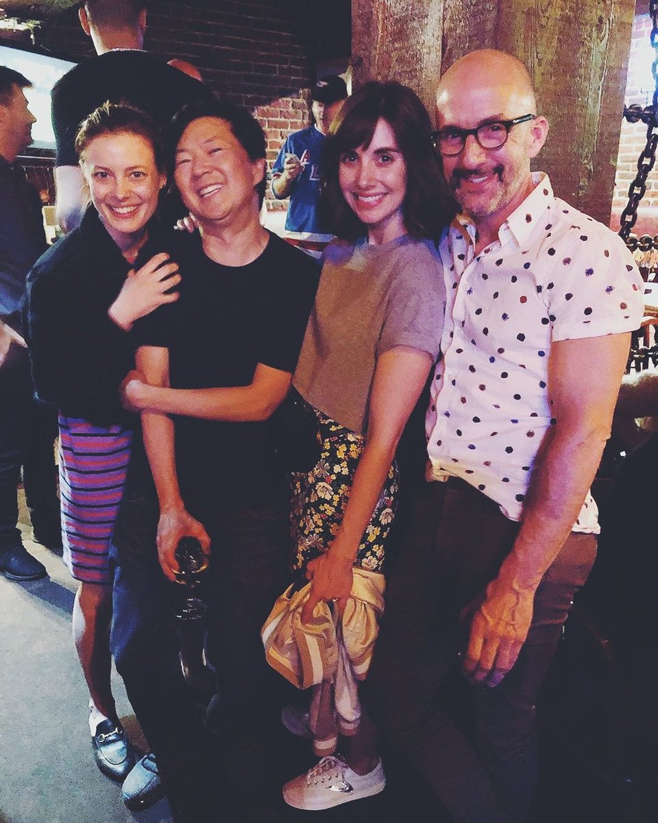 Gillian with ken jeong, alison brie & jim rash at ken s birthday a year ago.

happy birthday, 