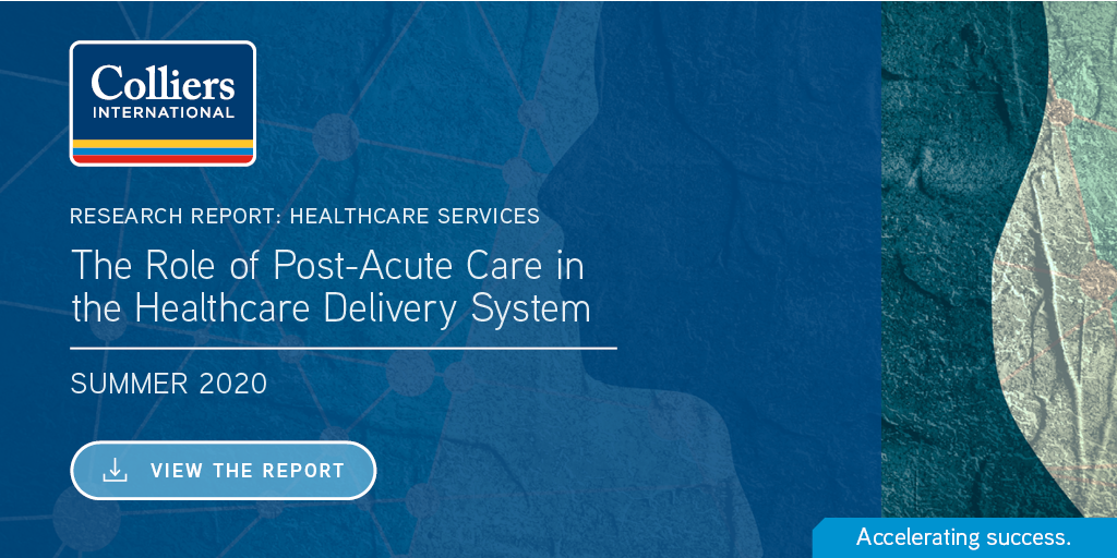 Colliers's tweet photo. Colliers has released Part II of its Healthcare Services Report on The Role of Post-Acute Care in the Healthcare Delivery System. To download the full report, visit: https://t.co/MI8bwQL1D1 | #ColliersResearch #Healthcare #CRE https://t.co/hwmrqMBTlu