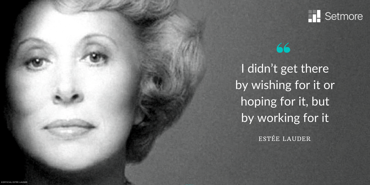 Setmore's tweet photo. Needing some Monday Motivation?💪 Beauty Founder Estée Lauder know's how to do business #mondaymotivation
.
.
#motivation #setmore #software #solution #socialdistancing #appointment #schedule #smallbusiness #scheduling #WFH #OneClick #booking #help #meeting #virtual https://t.co/wQSAOW7VJi