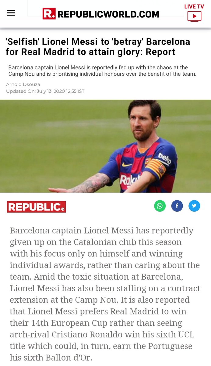 Onkar_Korde's tweet photo. After a two-faced stand on Dubey encounter, #republicTV tries its hand at sports journalism.

No matter what the news, propaganda is mandatory. https://t.co/1ERq2x7XLP