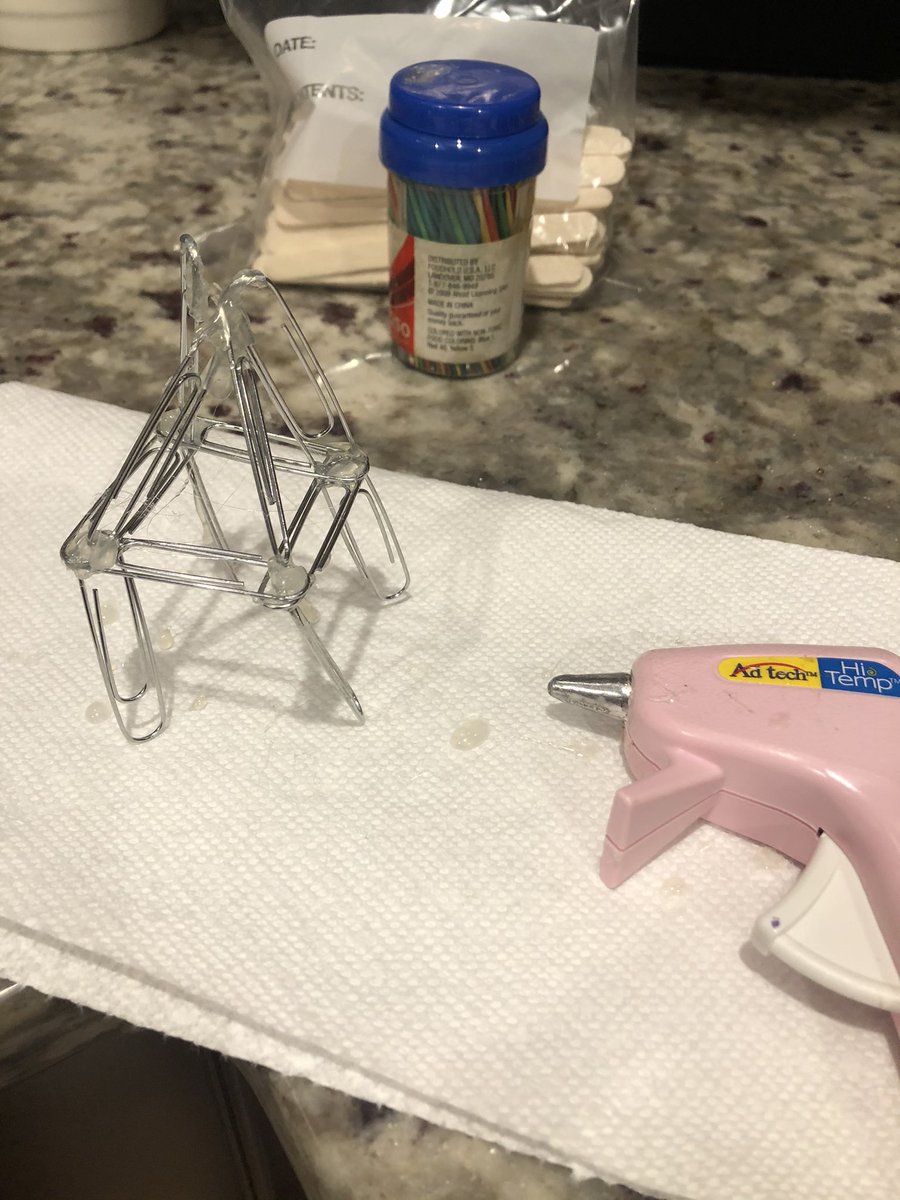 TSteam20's tweet photo. In the process of making a model Eiffel tower out of paper clips✈️🇫🇷 #CLBSTEAM #makerEd https://t.co/9pCfBT29kF
