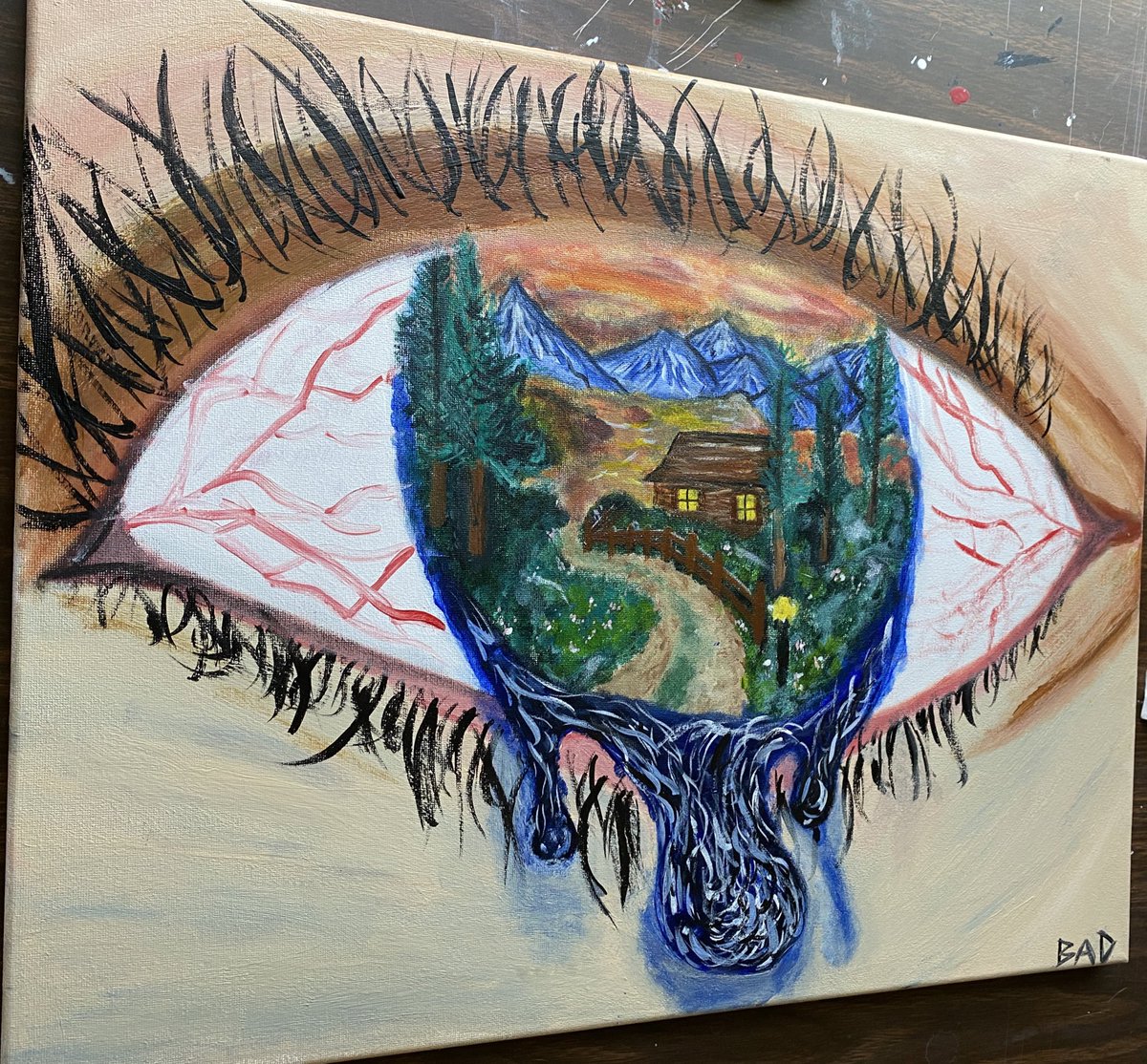 DeasyBrenden's tweet photo. Just finished my first painting what do y’all think? If you like it plz retweet and like to help me be able to continue to pursue what I love doing most!❤️🤙🏼 #artists #acrylicpainting #Quarantine https://t.co/NCNCOy56b8