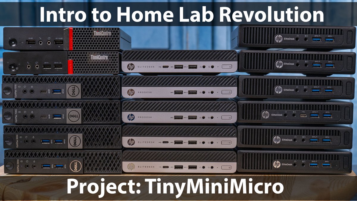 ServeTheHome's tweet photo. Introducing STH Project #TinyMiniMicro. We are testing a large population of small PCs from @HP @Lenovo and @Dell to get insights into the best way to purchase, develop, and deploy a #homelab cluster that can be quickly procured and deployed at the edge https://t.co/oIPvGUNvxY https://t.co/ENDtuGooUS