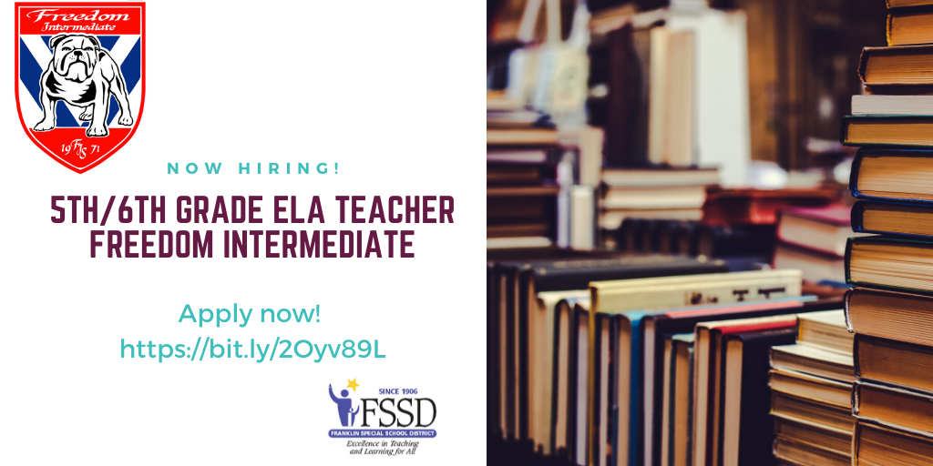 FssdJobs's tweet photo. Freedom Intermediate is looking for their next GREAT ELA teacher!  Join the team @fssdFIS!  Apply now: https://t.co/cQhy80d9kR https://t.co/tzxOtD547o